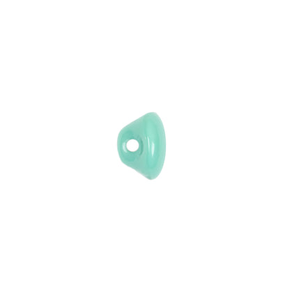 European Blue Green Self Back Glass Button - 16L/10mm Detail