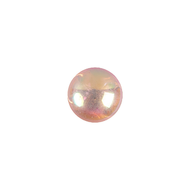 European AB Pink Self Back Glass Button - 18L/11.5mm