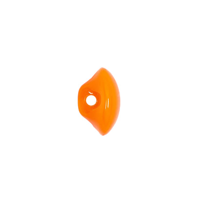European Orange Half Domed Self Back Glass Button - 20L/12.5mm Detail