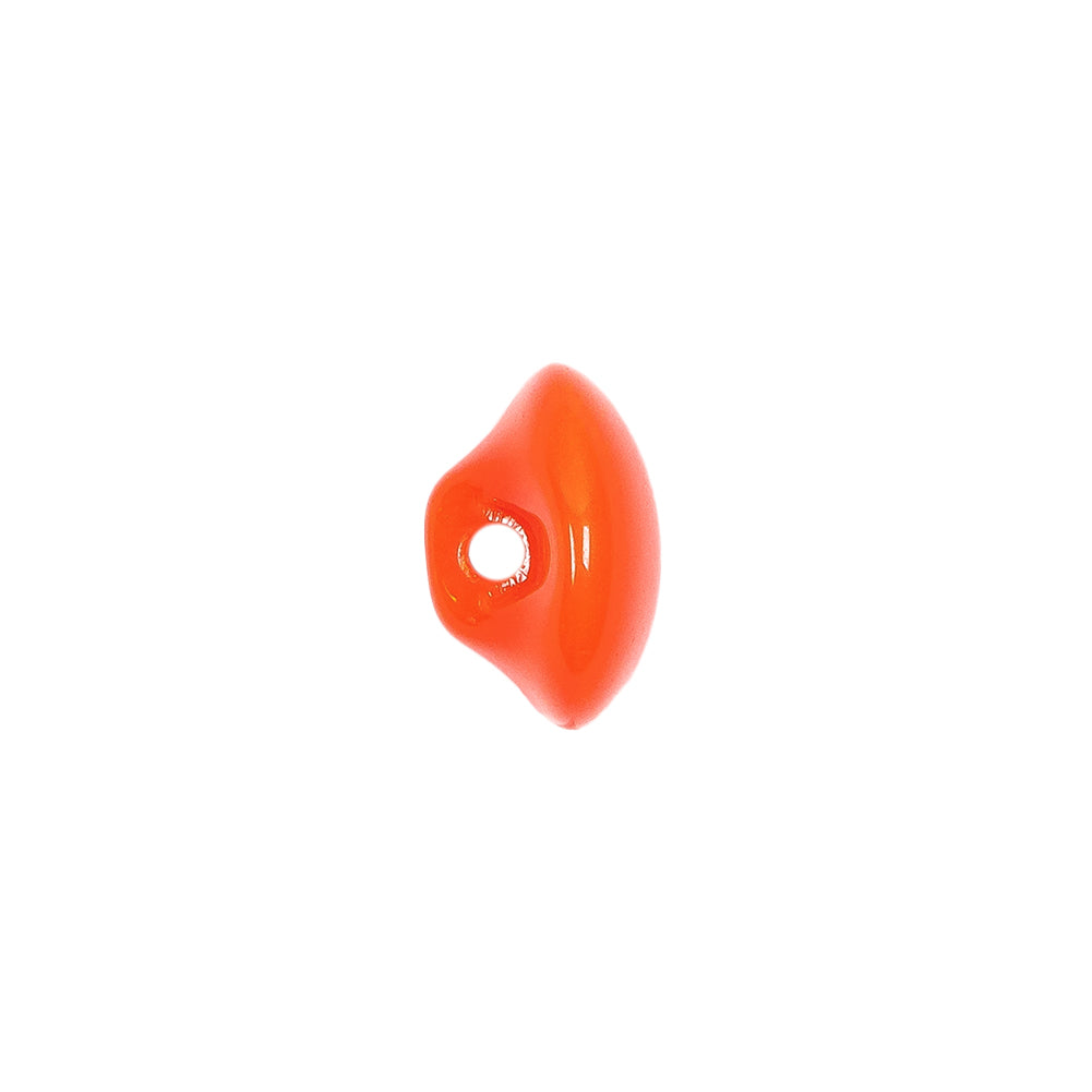 European Red Half Domed Self Back Glass Button - 20L/12.5mm Detail