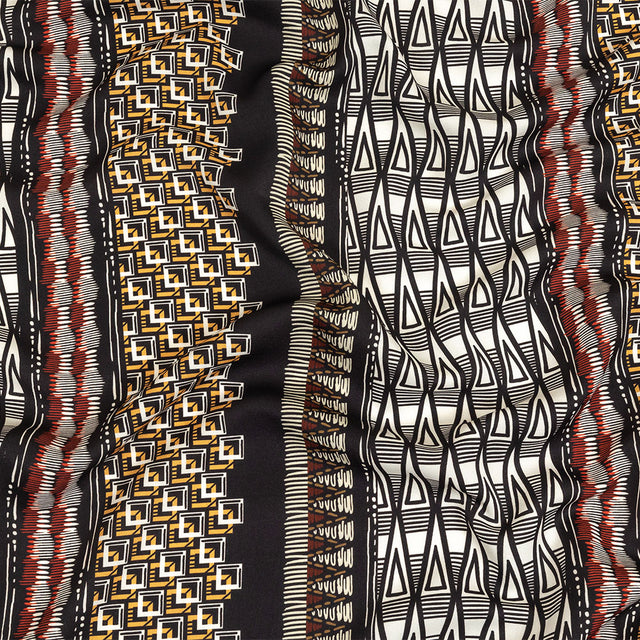 Fluid Polyester Twill Print - Red and White Geometric Stripes - Mood Exclusive Hypatia