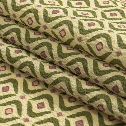 Mood Exclusive Green Mid Mod Mood Stretch Polyester Seersucker Folded
