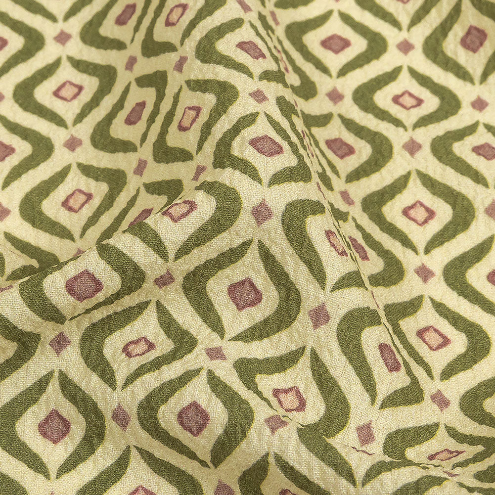 Mood Exclusive Green Mid Mod Mood Stretch Polyester Seersucker Detail