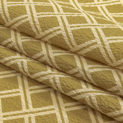 Mood Exclusive Beige Lattice Status Stretch Polyester Seersucker Folded