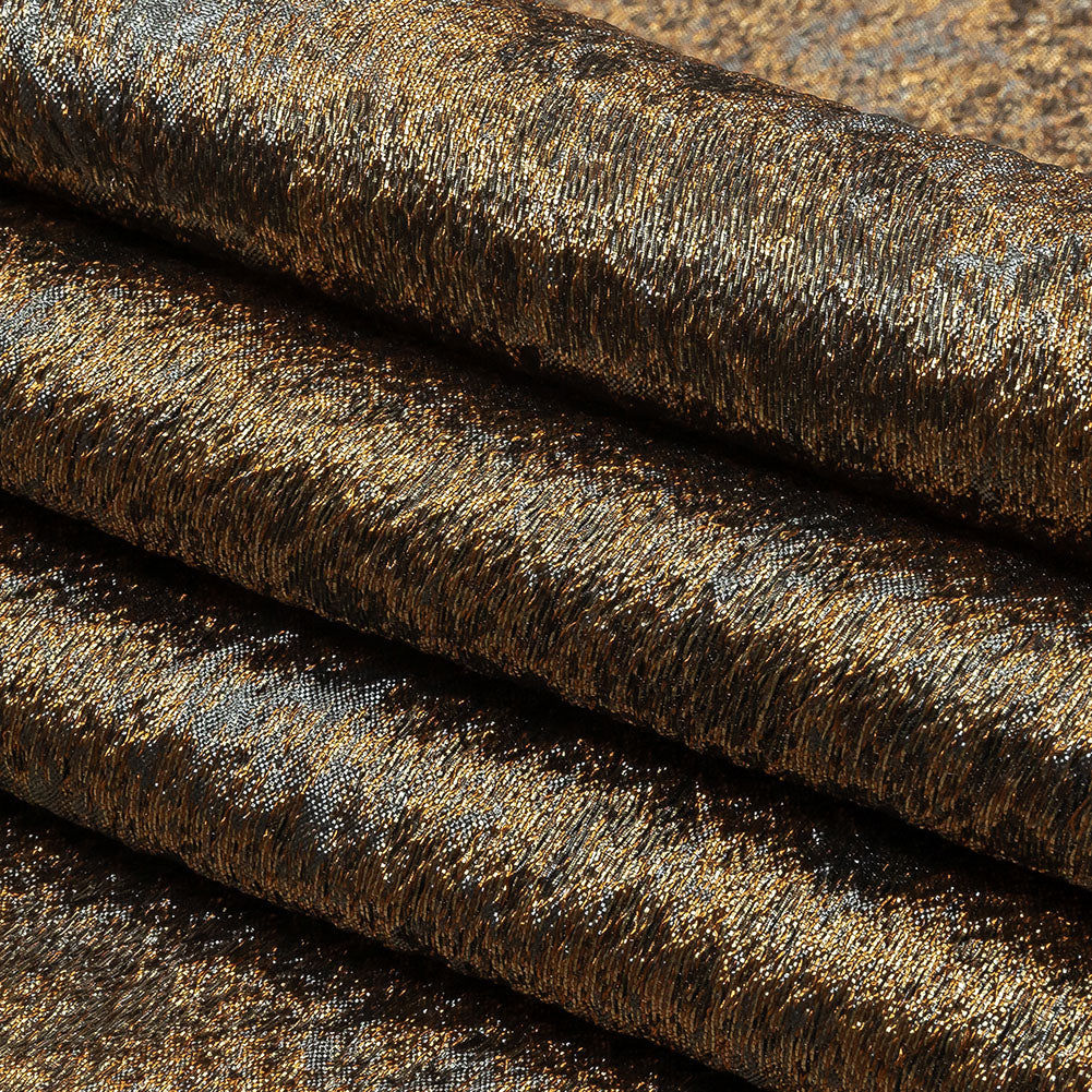 Pegasus Gold, Copper and Gunmetal Mottled Luxury Brocade - Folded
