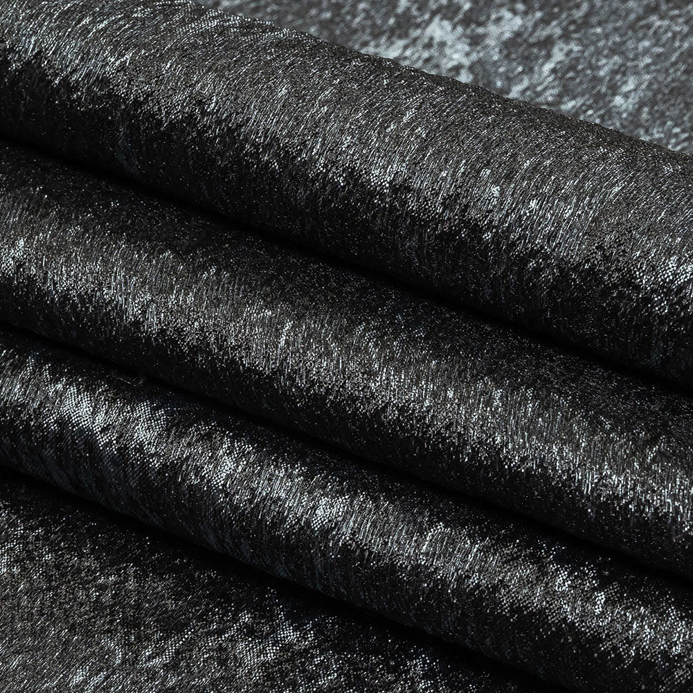 Pegasus Black and Slate Mottled Luxury Brocade - Folded