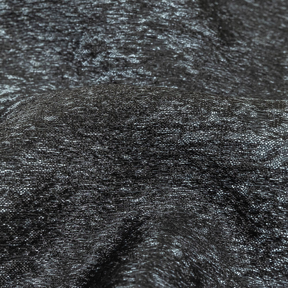 Pegasus Black and Slate Mottled Luxury Brocade - Detail