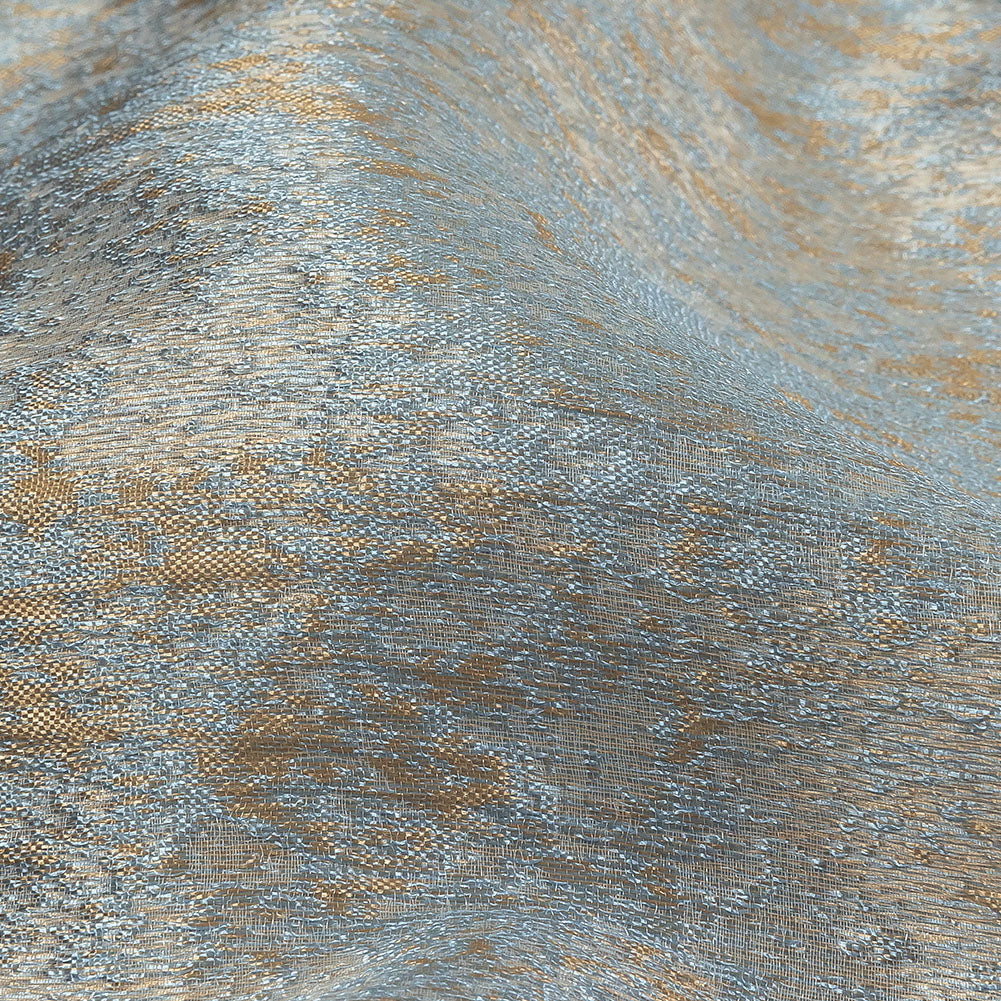 Pegasus Gold and Pale Blue Mottled Luxury Brocade - Detail