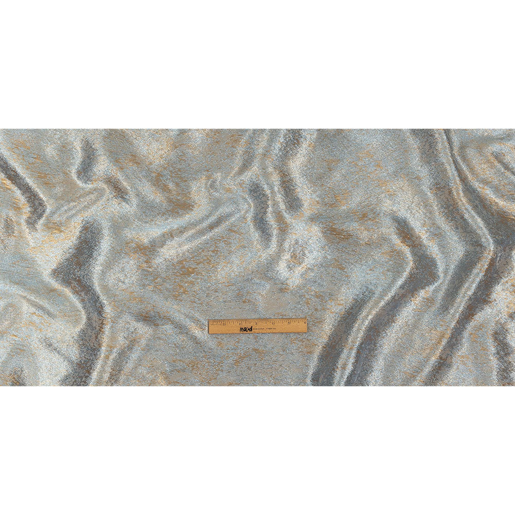 Pegasus Gold and Pale Blue Mottled Luxury Brocade - Full