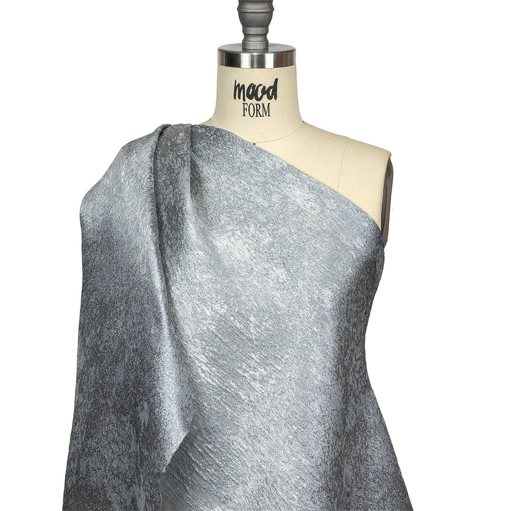 Pegasus Silver Mottled Luxury Brocade - Drape