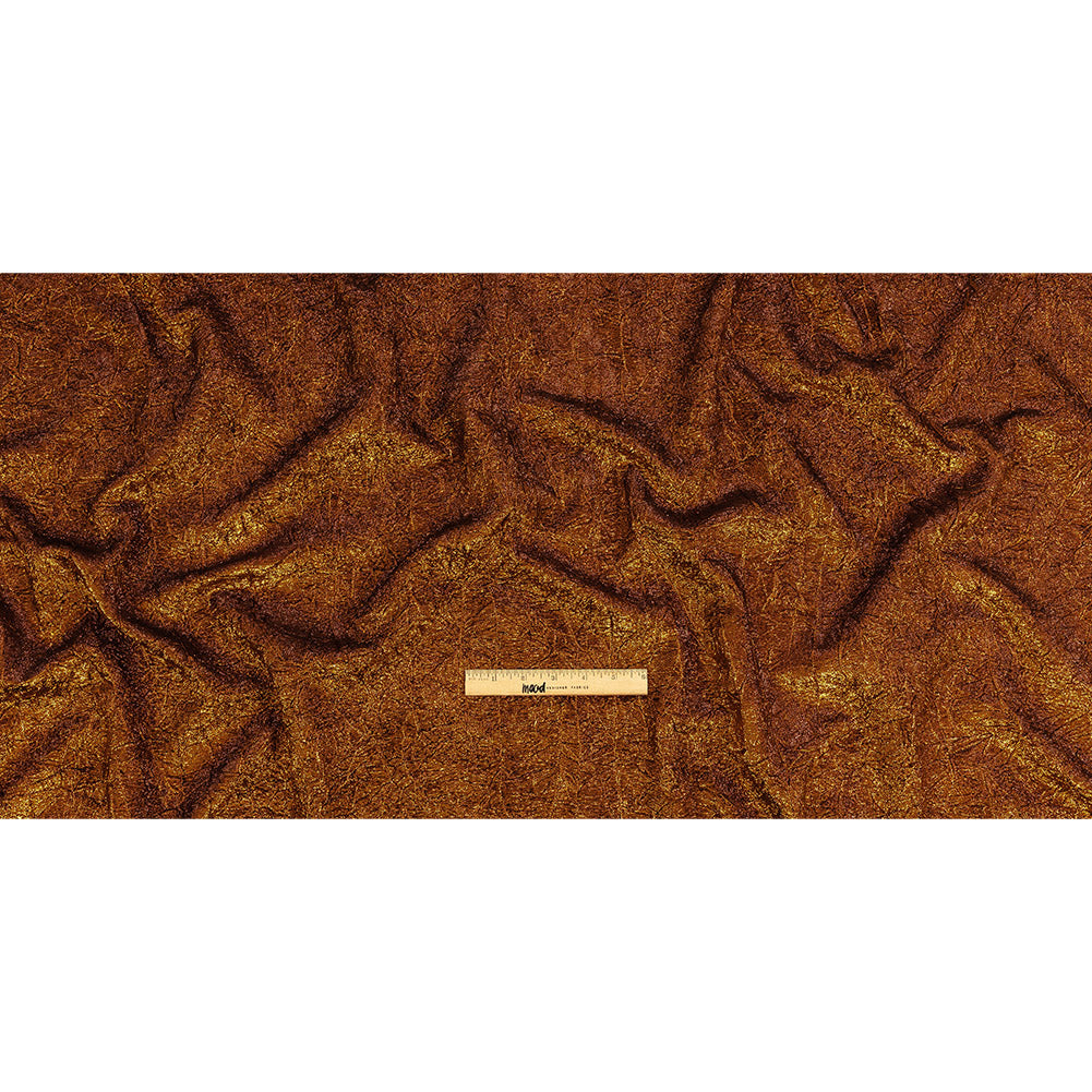 Astrolabe Metallic Copper Crinkled Luxury Brocade with Black Backing - Full
