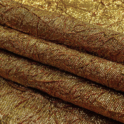 Astrolabe Metallic Candy Apple Red and Gold Crinkled Luxury Brocade with Black Backing