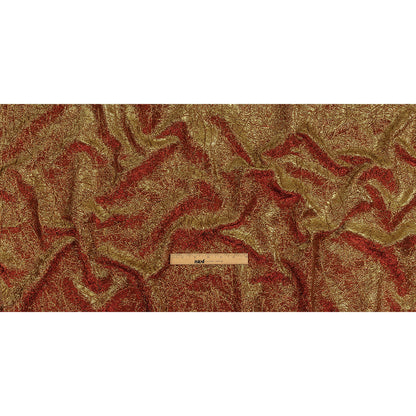 Astrolabe Metallic Candy Apple Red and Gold Crinkled Luxury Brocade with Black Backing