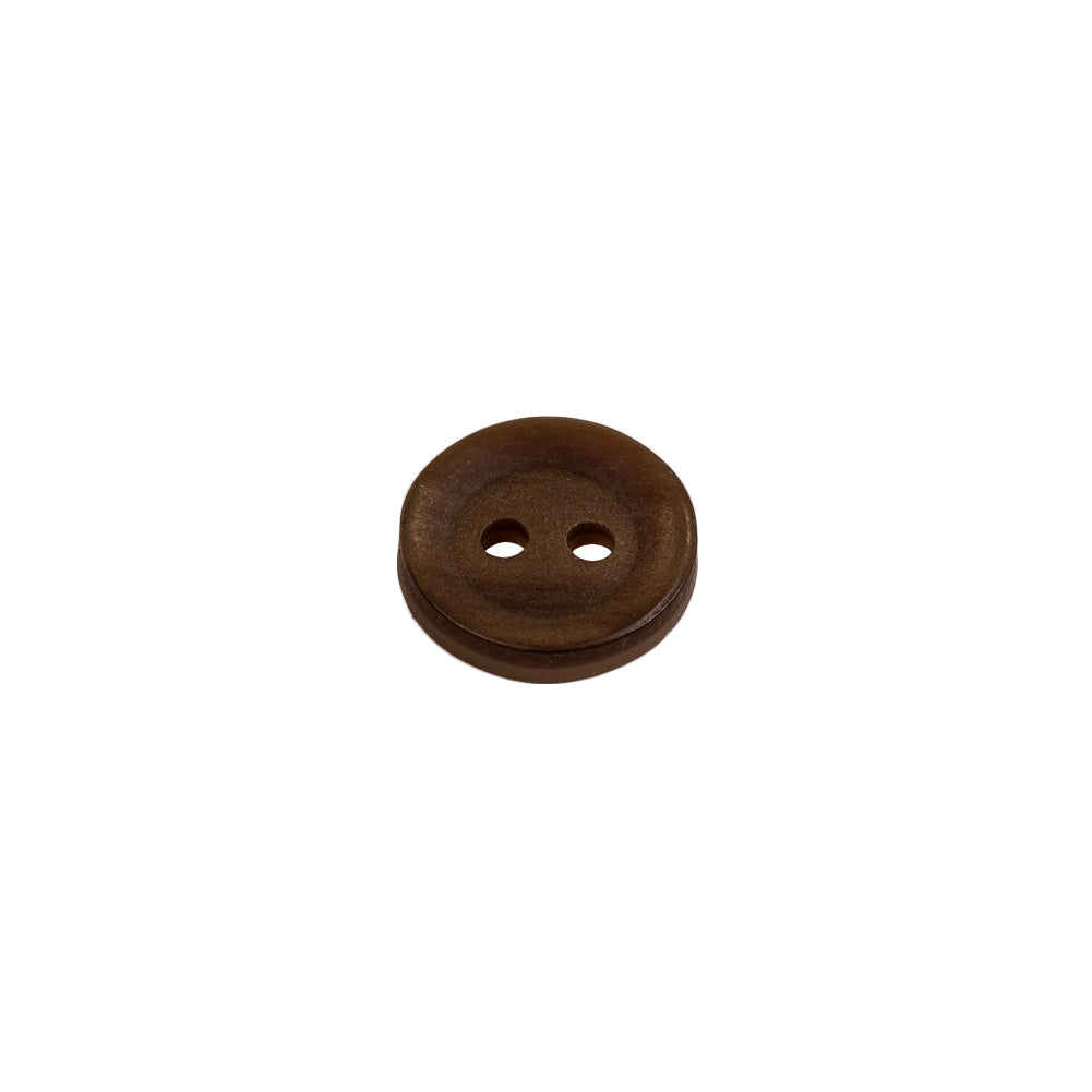 Shimmering Golden Brown 2-Hole Plastic Button - 18L/11.5mm Folded