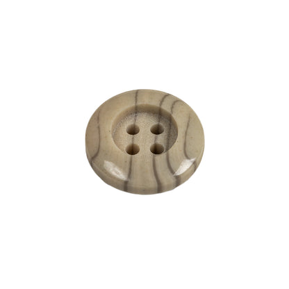 Cream and Drizzle Striated 4-Hole Plastic Deepwell Button - 28L/18mm Folded