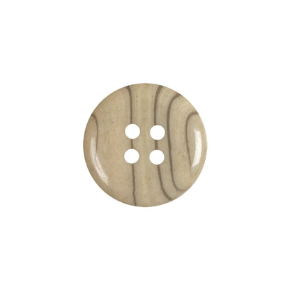 Cream and Drizzle Striated 4-Hole Plastic Deepwell Button - 28L/18mm Detail