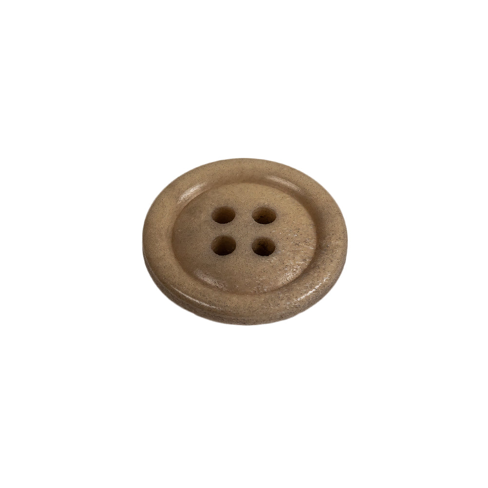 Beige Speckled 4-Hole Low Convex Plastic Button - 28L/18mm Folded