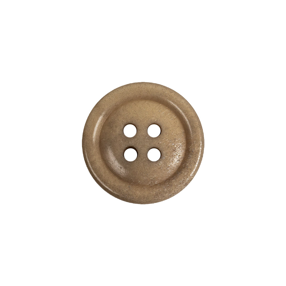 Beige Speckled 4-Hole Low Convex Plastic Button - 28L/18mm