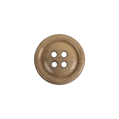 Beige Speckled 4-Hole Low Convex Plastic Button - 28L/18mm