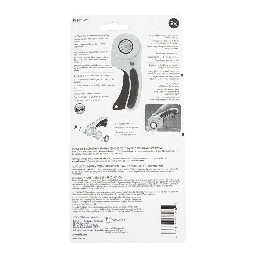 Olfa 60mm Ergonomic Rotary Cutter Detail