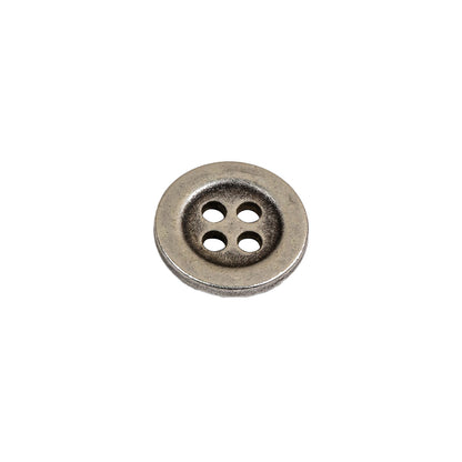 Aged Silver 4 Hole Metal Button - 20L/12.5mm Folded