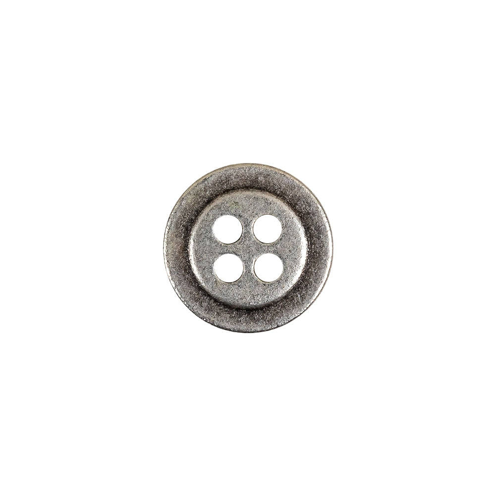 Aged Silver 4 Hole Metal Button - 20L/12.5mm Detail