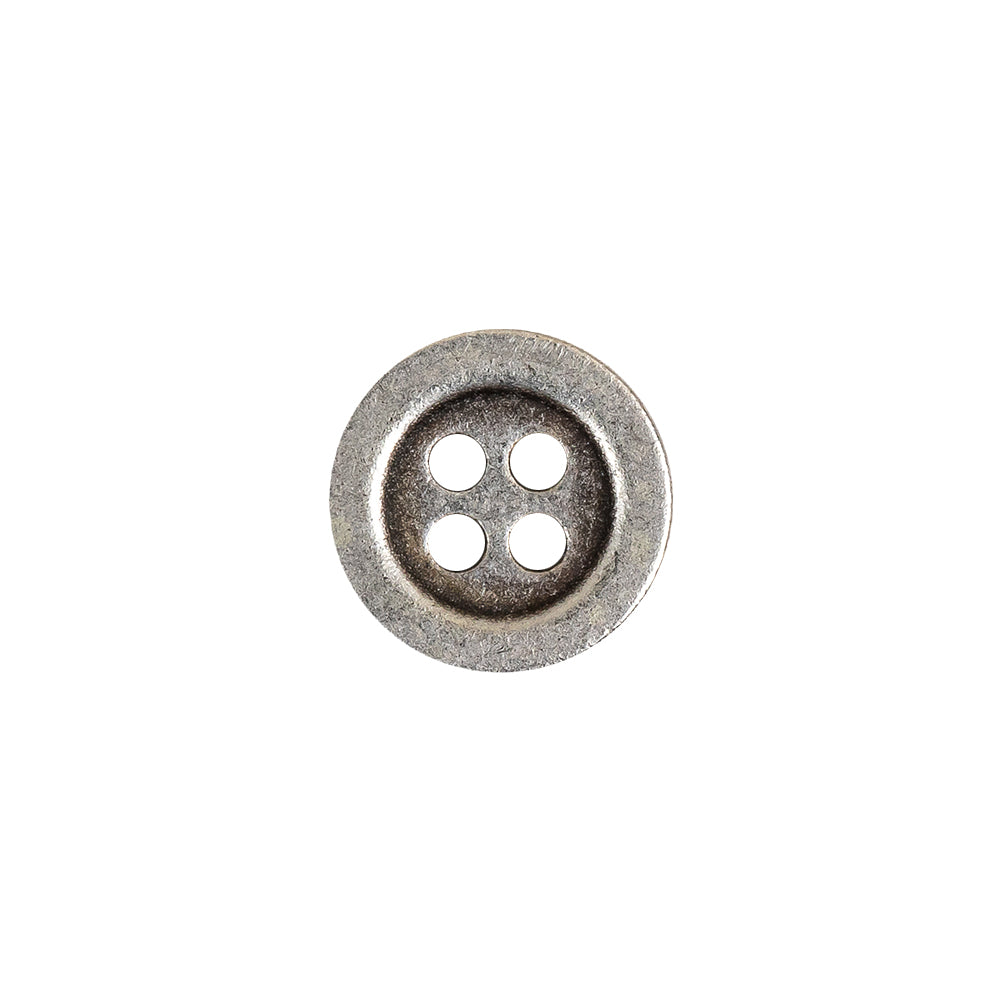 Aged Silver 4 Hole Metal Button - 20L/12.5mm