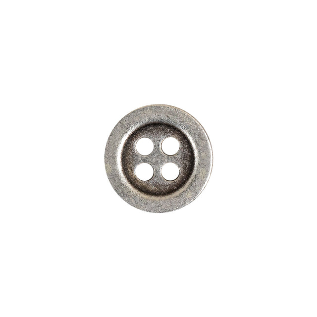 Aged Silver 4 Hole Metal Button - 20L/12.5mm