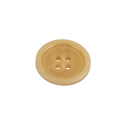 Cream Rounded Rim 4 Hole Plastic Button - 30L/19mm Folded