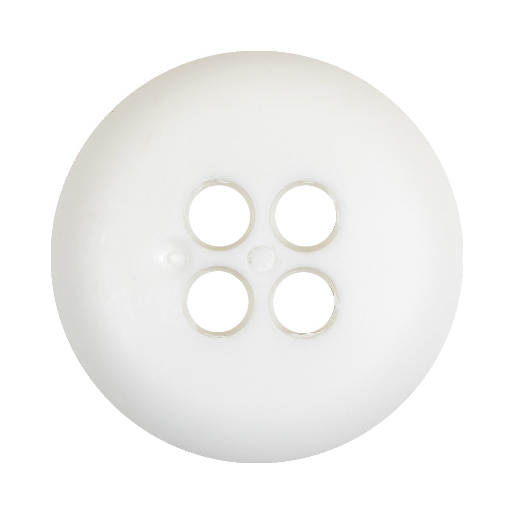 White Bowl Shaped Ribbed Plastic 4 Hole Button - 54L/34mm Detail