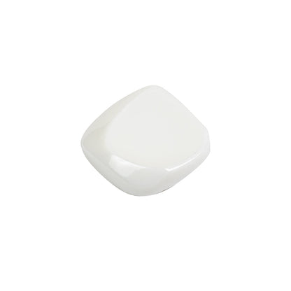White Square Plastic Shank Back Button - 30L/19mm Folded