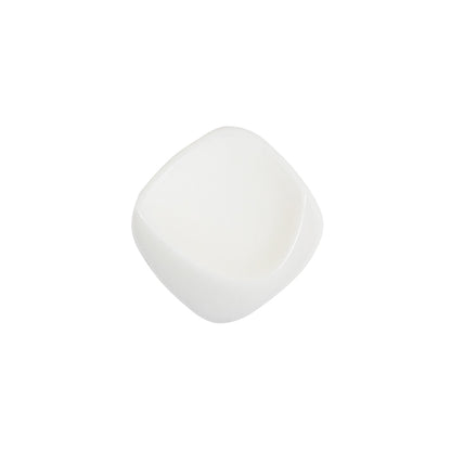 White Square Plastic Shank Back Button - 30L/19mm