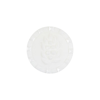 White Wheat Spike Shank Back Button with Studded Rim - 32L/20mm