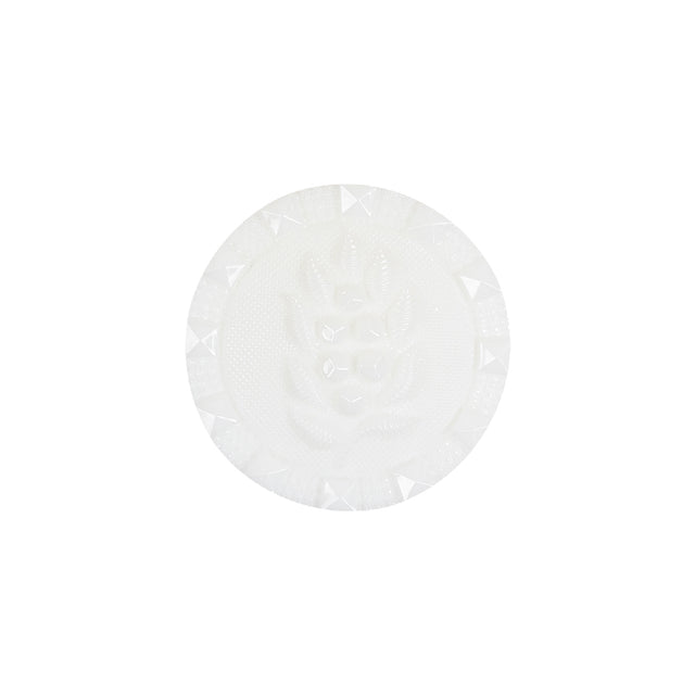 White Wheat Spike Shank Back Button with Studded Rim - 32L/20mm