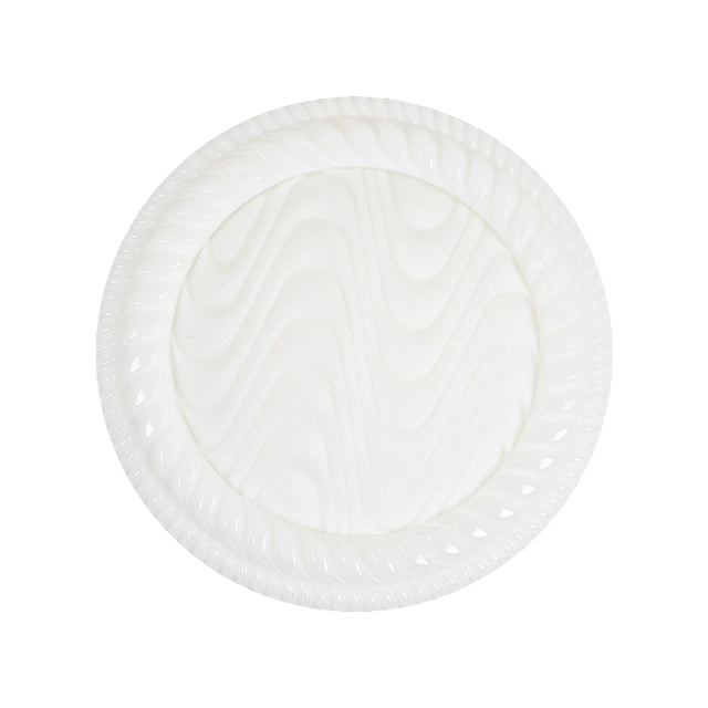 White Waves Rope Rim Shank Back Plastic Button - 44L/28mm