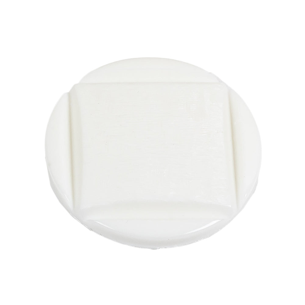 White Square in Circle Etched Shank Back Plastic Button - 44L/28mm Folded
