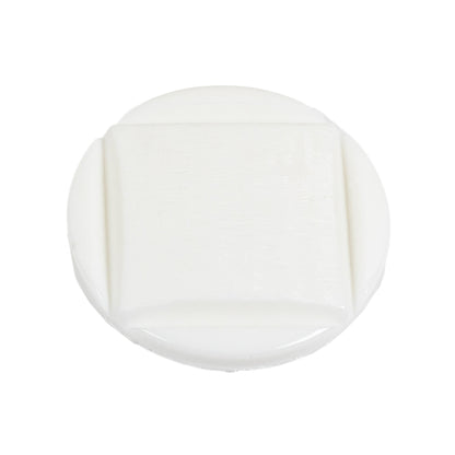 White Square in Circle Etched Shank Back Plastic Button - 44L/28mm Folded