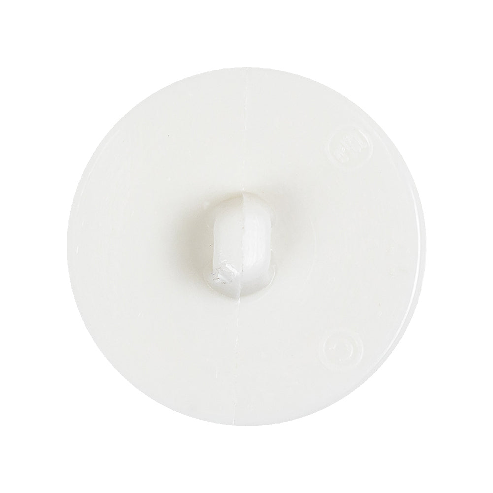 White Square in Circle Etched Shank Back Plastic Button - 44L/28mm Detail