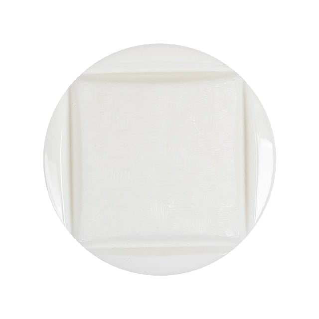 White Square in Circle Etched Shank Back Plastic Button - 44L/28mm