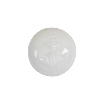 Italian White Anchor Embossed Shank Back Button - 32L/20mm