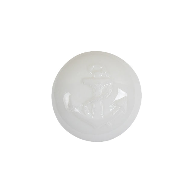 Italian White Anchor Embossed Shank Back Button - 32L/20mm