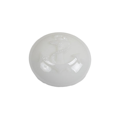 Italian White Anchor Embossed Shank Back Button - 36L/23mm Folded