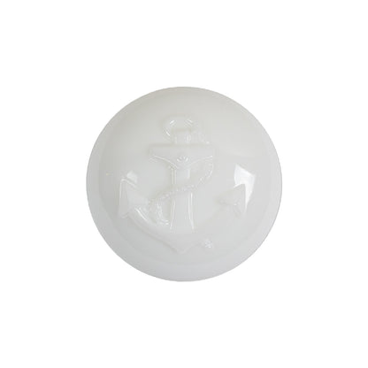 Italian White Anchor Embossed Shank Back Button - 36L/23mm