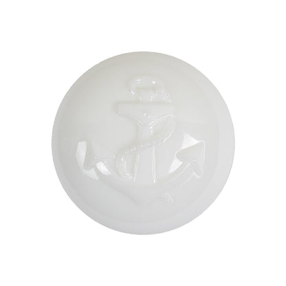 Italian White Anchor Embossed Shank Back Button - 40L/25.5mm