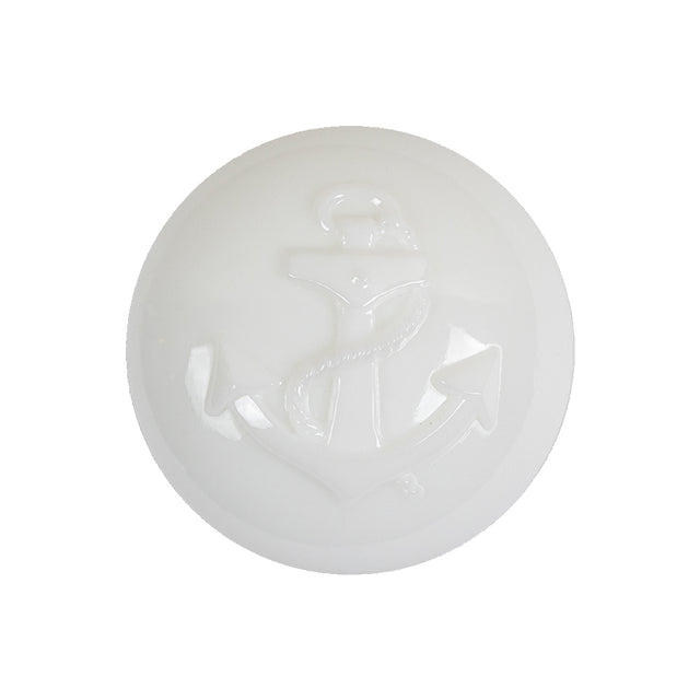 Italian White Anchor Embossed Shank Back Button - 40L/25.5mm
