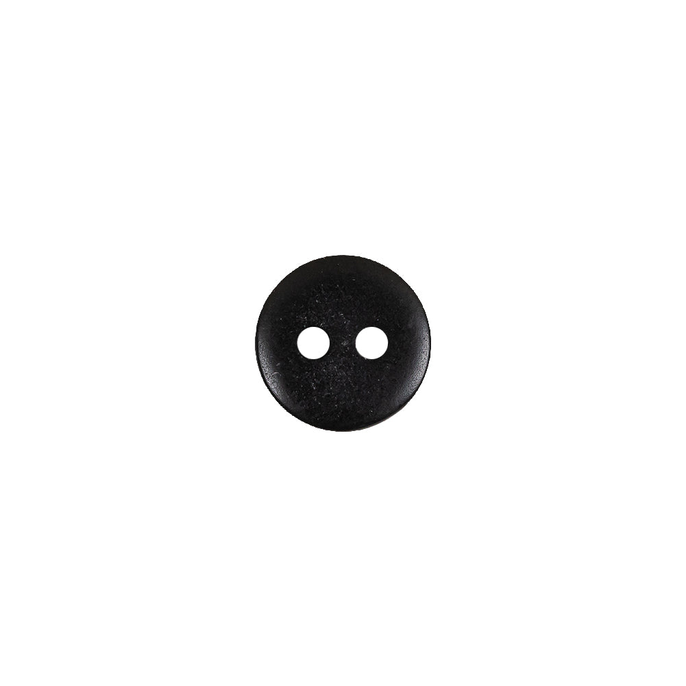 Black and Gray Mottled Concave Face 2-Hole Plastic Button - 16L/10mm Detail