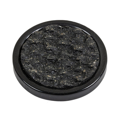 Black Rock Textured Self Back Plastic Button - 54L/34mm Folded