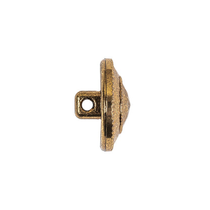 Gold Fancy Faceted Shank Back Plastic Button - 30L/19mm Folded