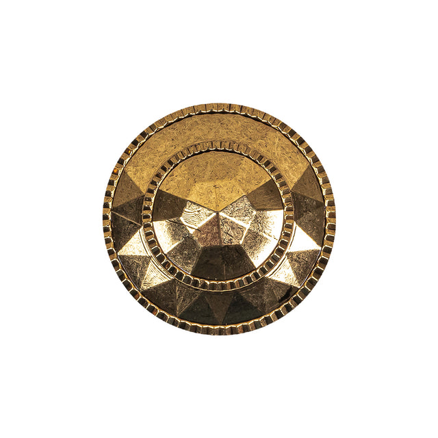 Gold Fancy Faceted Shank Back Plastic Button - 36L/23mm