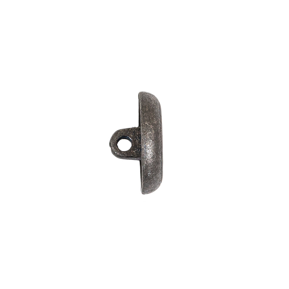 Italian Blue Silver Shank Back Metal Button - 24L/15mm Folded